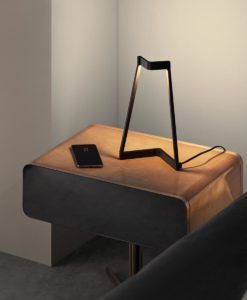 Lámpara de mesa negra MINIMAL LED ambiente