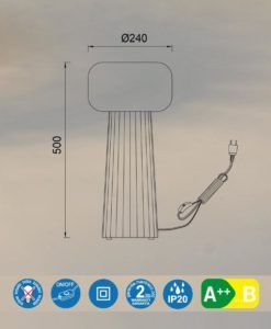 Lámpara de mesa FARO E27 medidas