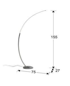 Lámpara de pie cromo TRAZO LED medidas