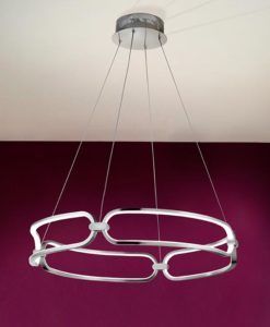 Lámpara de techo 60 cm Ø cromo COLETTE LED ambiente