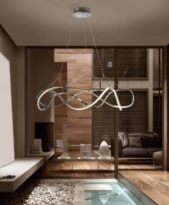 Lámpara de techo cromo 110 cm Ø MOLLY LED ambiente