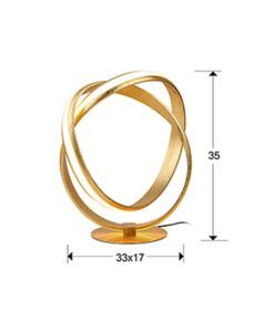 Lámpara mesa 30 cm Ø dorada LAZAS LED medidas