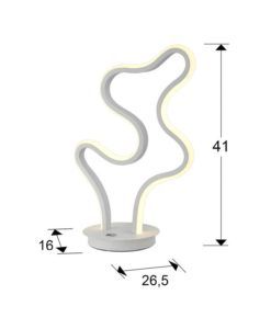 Lámpara mesa blanca MAREA LED medidas