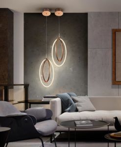 Lámpara oro rosa 22 cm Ø OCELLIS LED ambiente