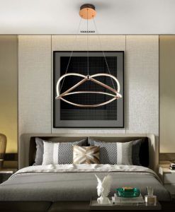 Lámpara oro rosa 60 cm Ø OCELLIS LED ambiente