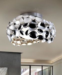 Lámpara plafón 32 cm Ø cromo NARISA G9 ambiente