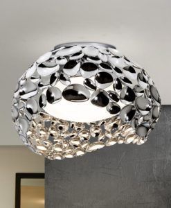 Lámpara plafón 47 cm Ø cromo NARISA G9 ambiente