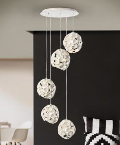 Lámpara suspensión 5 luces blanca NARISA E27 ambiente