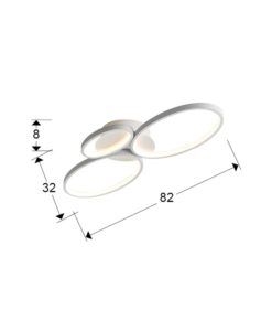 Plafón 3 aros blanco SIOS LED medidas
