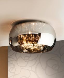 Plafón 40 cm Ø acabado cromo y cristal ARGOS ambiente
