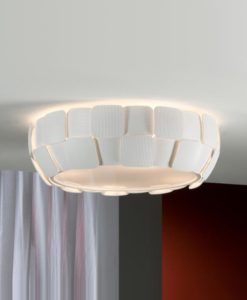 Plafón 46 cm Ø blanco roto mate QUIOS E27 ambiente