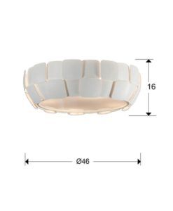 Plafón 46 cm Ø blanco roto mate QUIOS E27 medidas