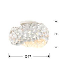 Plafón 47 cm Ø blanco NARISA G9 medidas