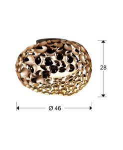 Plafón 47 cm Ø oro rosa NARISA G9 medidas