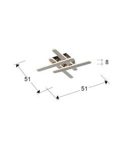 Lámpara plafón gris titanio 32W YOGA LED medidas