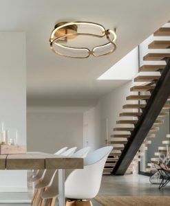 Plafón moderno 47 cm Ø acabado oro rosa COLETTE LED ambiente