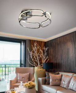 Plafón moderno 47 cm Ø cromo COLETTE LED ambiente