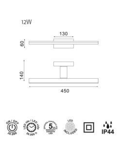 Aplique LED 12W IP44 MORNE