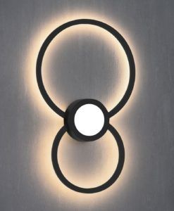 Aplique negro MURAL LED 24W luz cálida