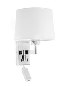 Aplique con lector LED cromo y blanco ARTIS