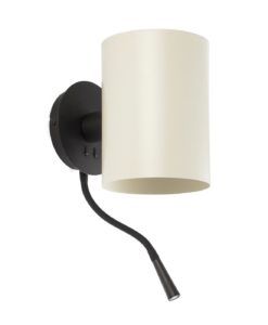 Aplique con lector LED negro y beige GUADALUPE