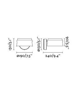 Aplique dimable acabado fresno luz cálida LOOP LED medidas