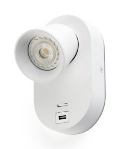 Aplique dormitorio blanco con USB CORB
