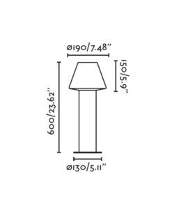 Baliza gris oscuro 60 cm de altura MISTU medidas