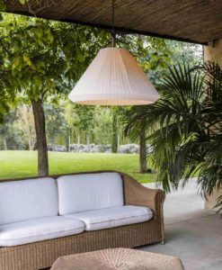 Colgante gris blanco mate Ø 70 cm SAIGON ambiente
