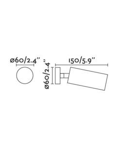 Foco proyector oro satinado STAN medidas