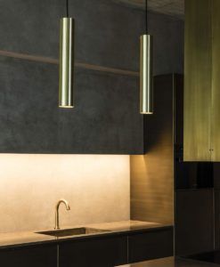 Lámpara colgante oro satinado STAN ambiente
