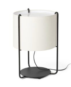 Lámpara de mesa negra y pantalla beige DRUM