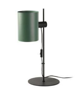 Lámpara de mesa negro con pantalla verde GUADALUPE