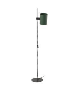 Lámpara de pie negro con pantalla verde GUADALUPE