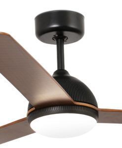 Ventilador inteligente IoT Ø 132 cm negro y marrón GRID LED detalles