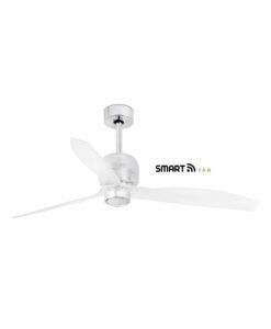 Ventilador inteligente Ø 128 cm cromo y transparente DECO FAN LED