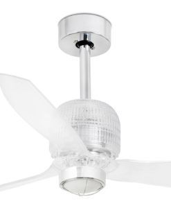 Ventilador inteligente Ø 128 cm cromo y transparente DECO FAN LED detalles