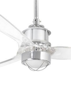 Ventilador smart Ø 128 cm cromo y transparente JUST FAN LED detalles