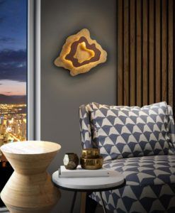 Aplique acabado en marrón óxido y pan de oro HALO LED ambiente