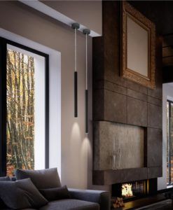 Colgante LED dimable negro mate VARAS ambiente