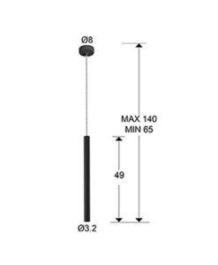 Colgante LED dimable negro mate VARAS medidas