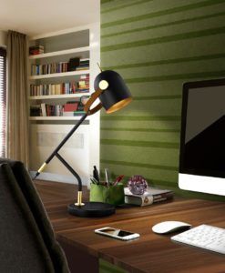 Flexo negro dorado y polipiel ADAME ambiente