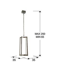 Lámpara acero pulido KUMA LED medidas