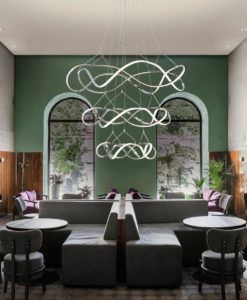 Lámpara cromo 3 aros Ø 110 cm MOLLY LED ambiente