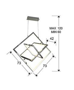 Lámpara cromo CUADROS LED medidas