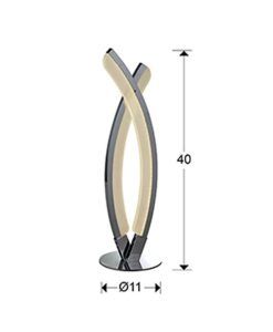 Lámpara de mesa cromo LINUR LED medidas