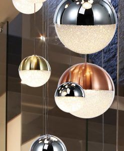 Lámpara grande 27 luces LED dimable SPHERE Ø 80 cm detalles
