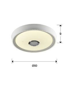 Plafón blanco con altavoz JAZZ LED Ø 50 cm medidas
