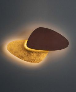 Aplique LED acero corten marrón óxido y oro CONTRA
