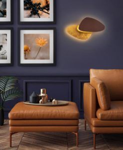 Aplique LED acero corten marrón óxido y oro CONTRA ambiente